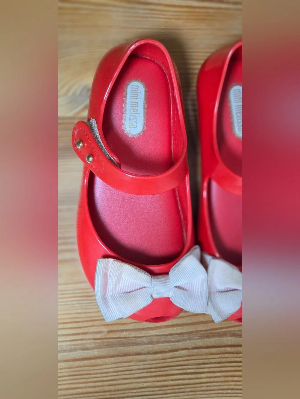 Mini Melissa Girls' Red Jelly Mary Jane with Bow